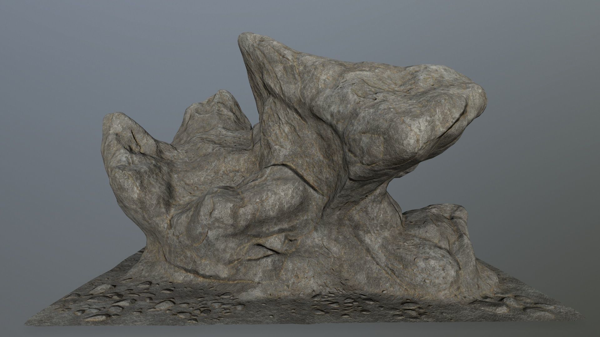 rocks tree stump Low-poly 3D model_4