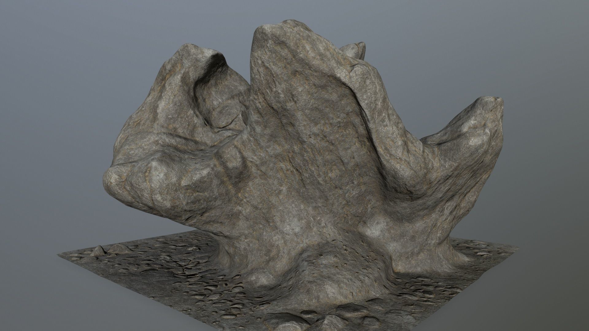 rocks tree stump Low-poly 3D model_1