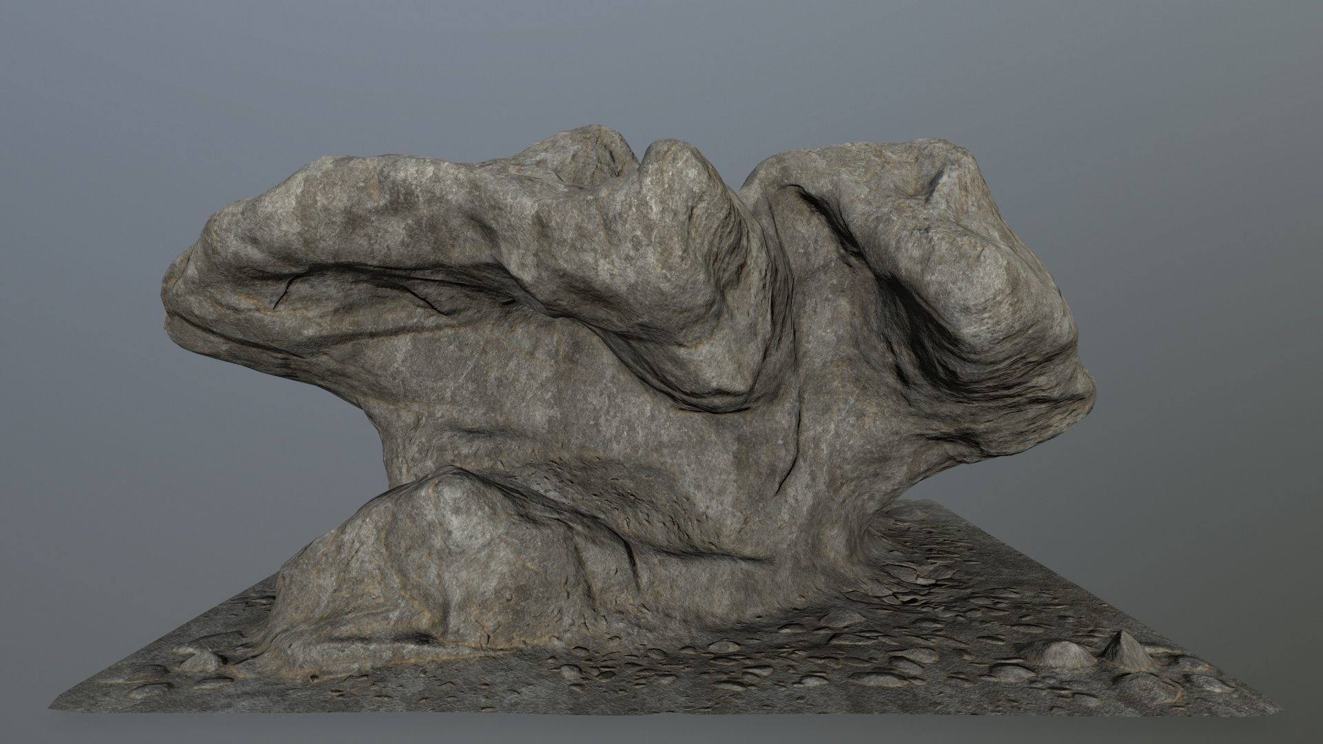 rocks tree stump Low-poly 3D model_6