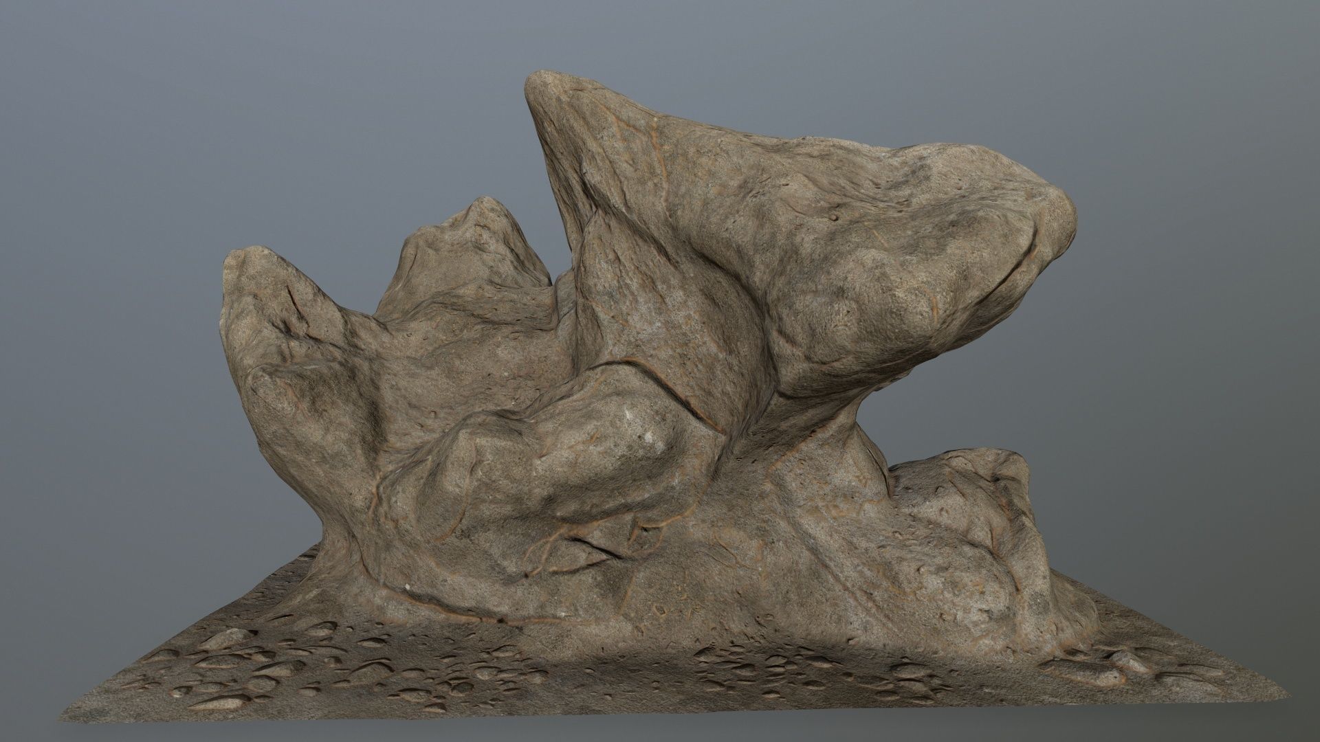 rocks tree stump Low-poly 3D model_4