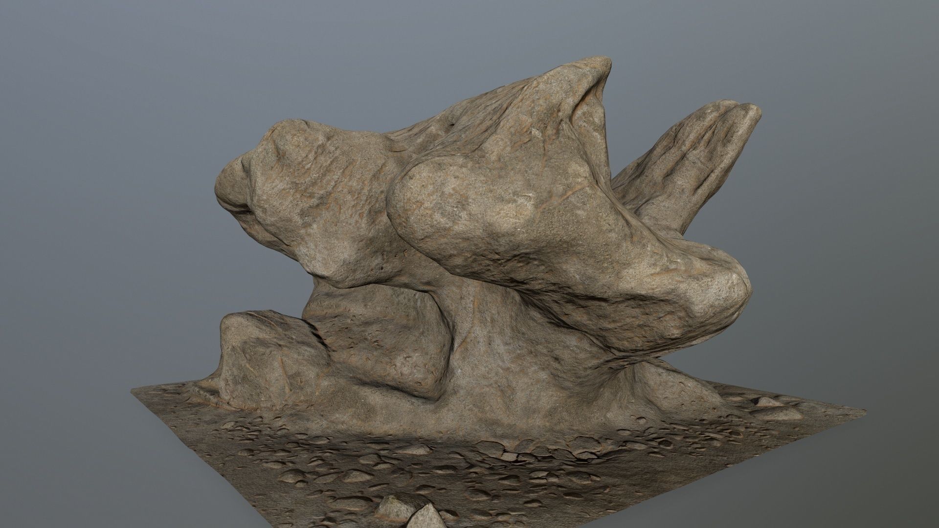 rocks tree stump Low-poly 3D model_7