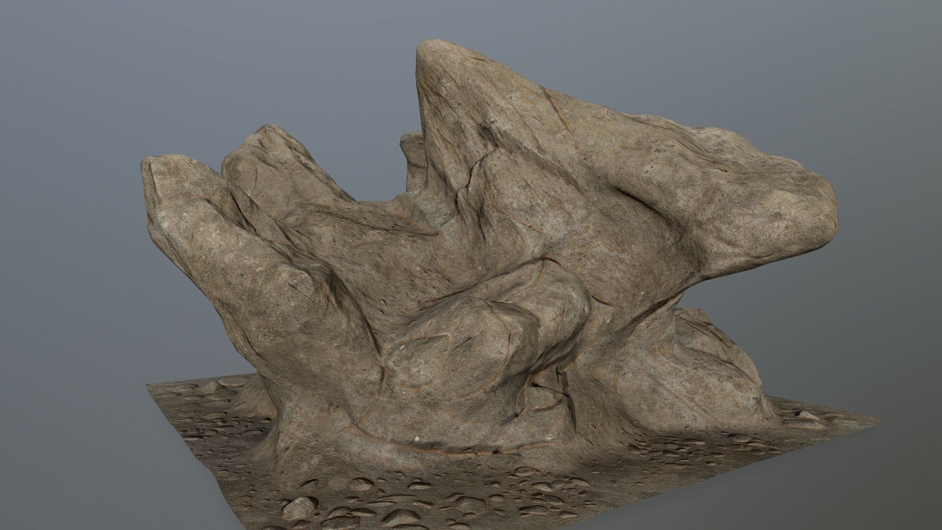 rocks tree stump Low-poly 3D model_3
