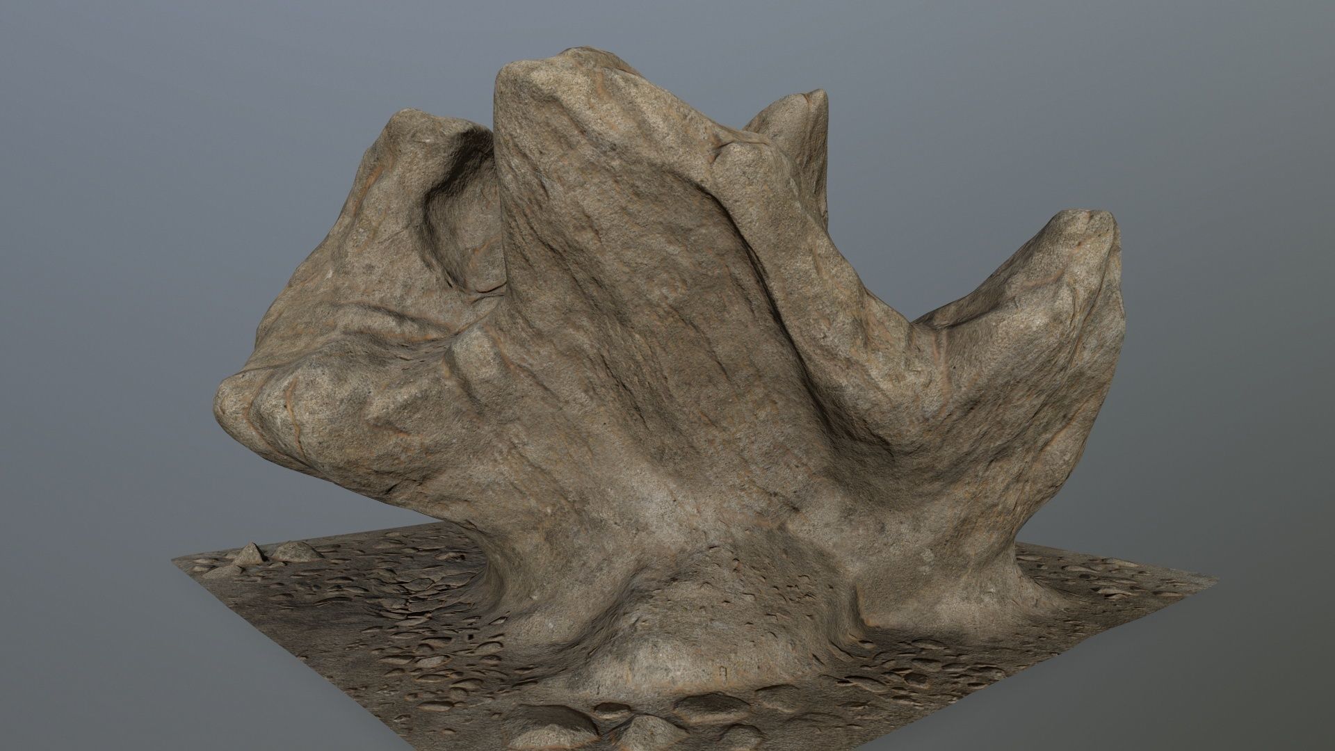 rocks tree stump Low-poly 3D model_1