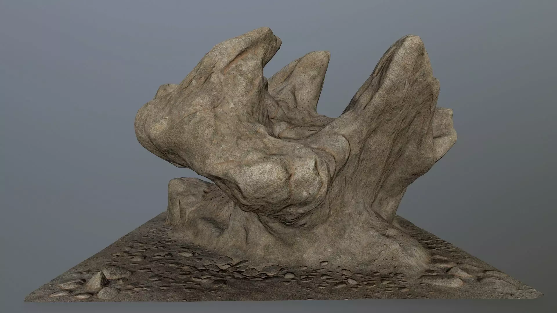 rocks tree stump Low-poly 3D model_0