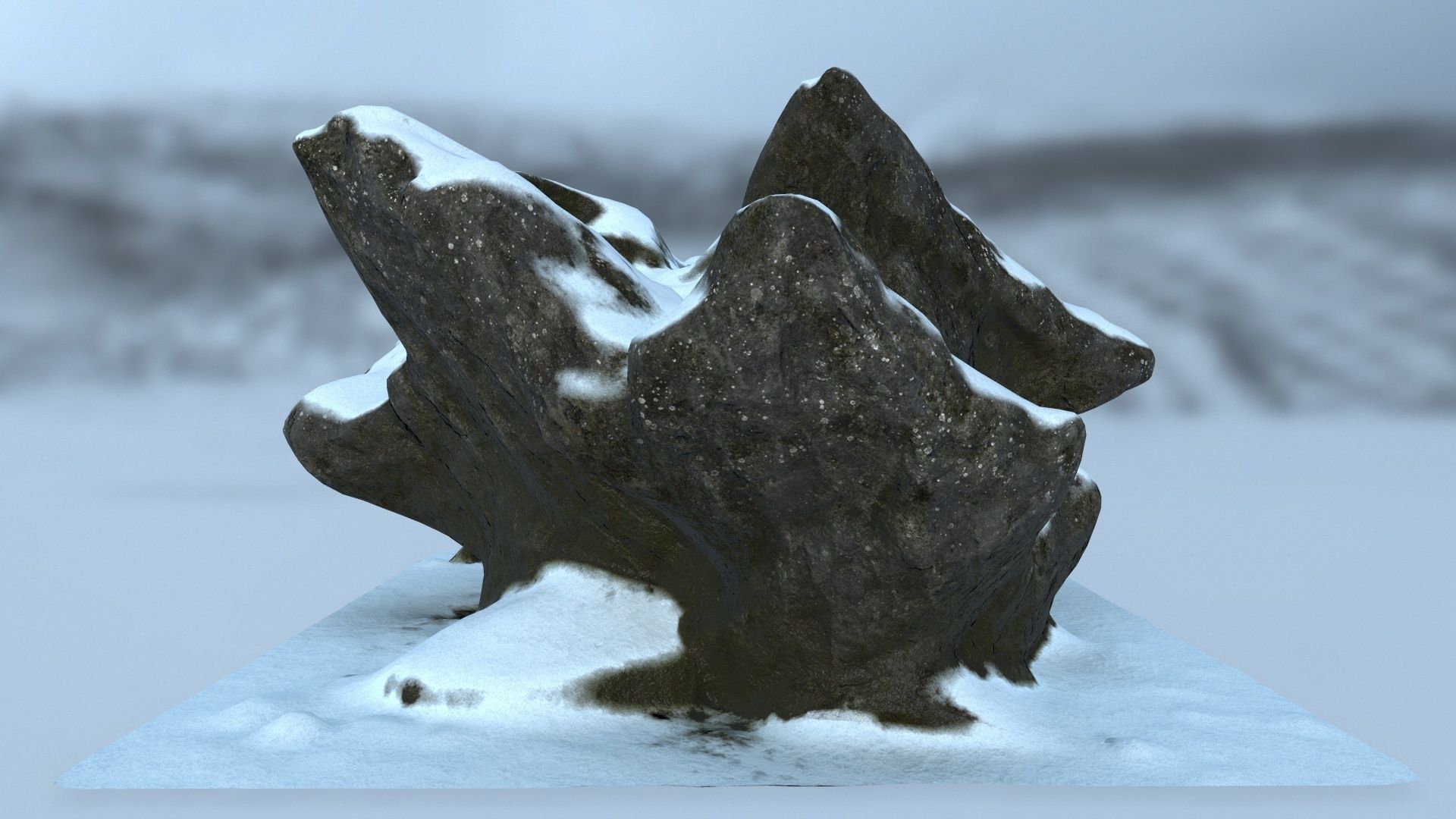snow rocks Low-poly 3D model_2
