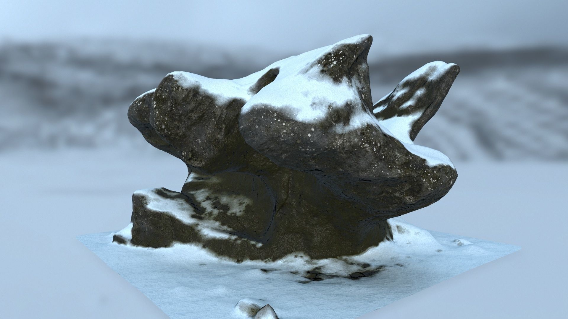 snow rocks Low-poly 3D model_7