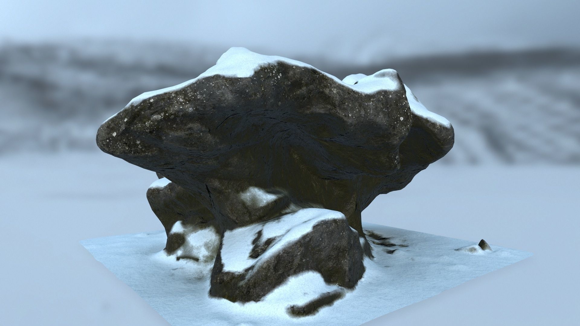 snow rocks Low-poly 3D model_5