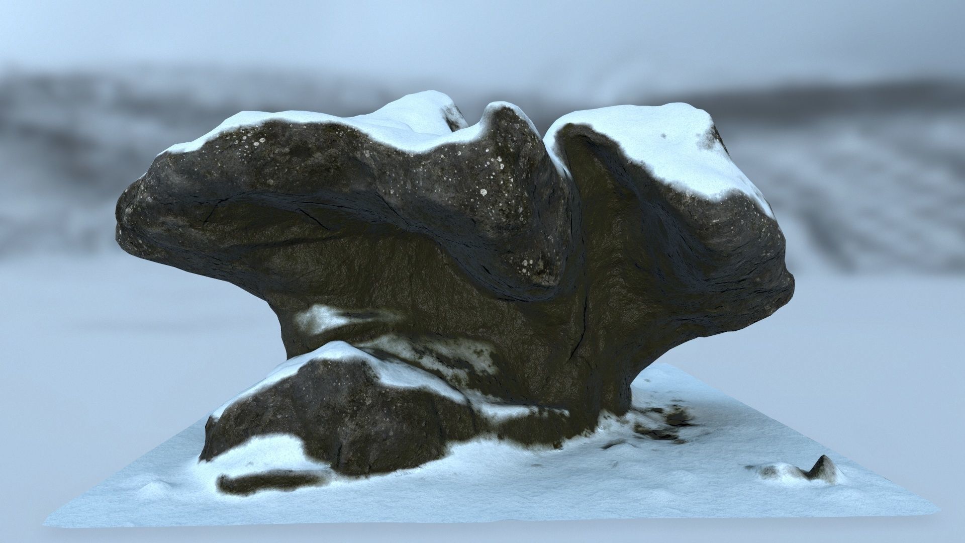 snow rocks Low-poly 3D model_6