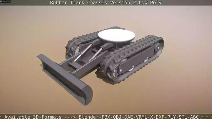 Rubber Track Chassis Version 2 Low-Poly Low-poly 3D model