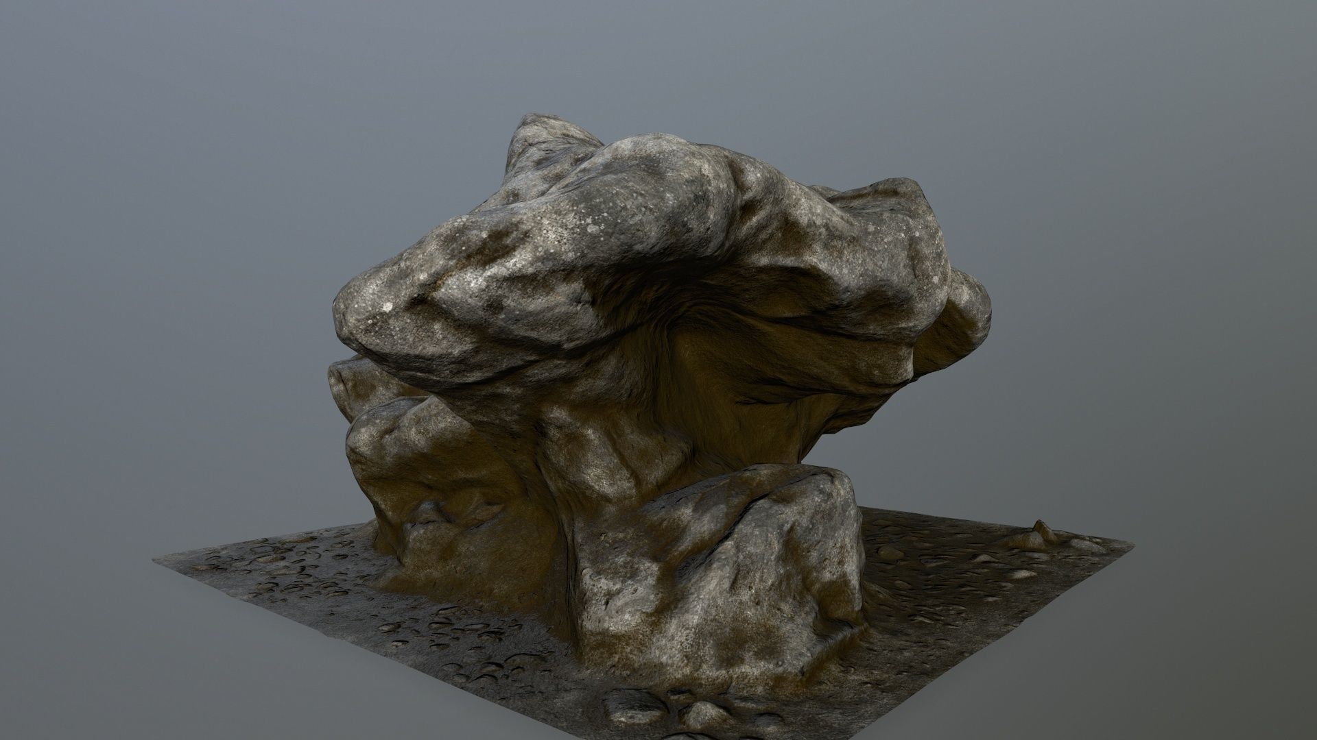 rocks tree stump Low-poly 3D model_5