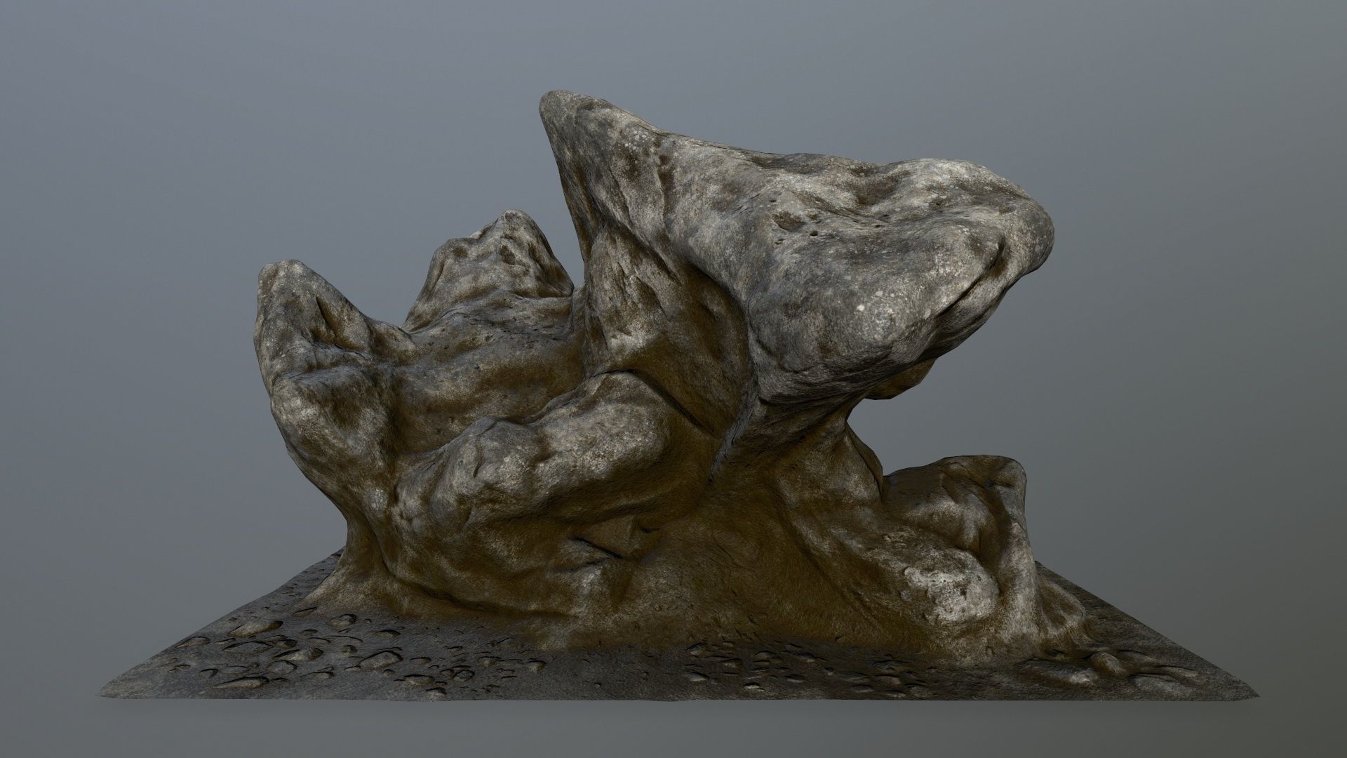 rocks tree stump Low-poly 3D model_4