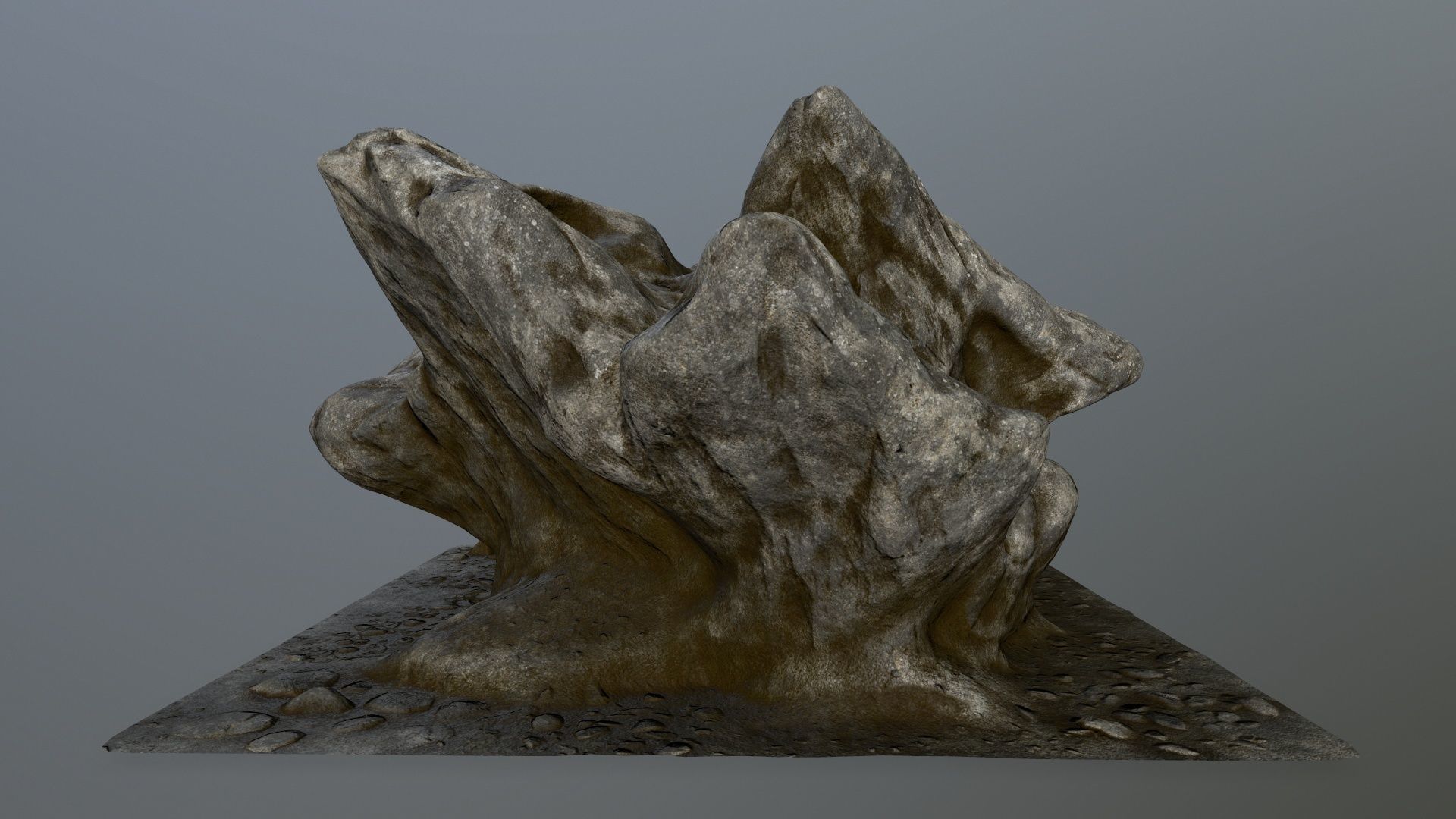 rocks tree stump Low-poly 3D model_2
