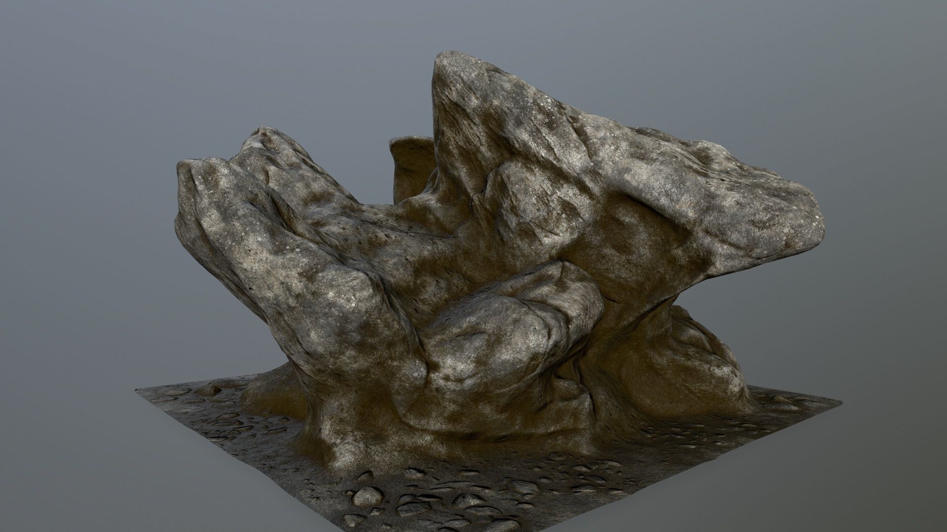 rocks tree stump Low-poly 3D model_3