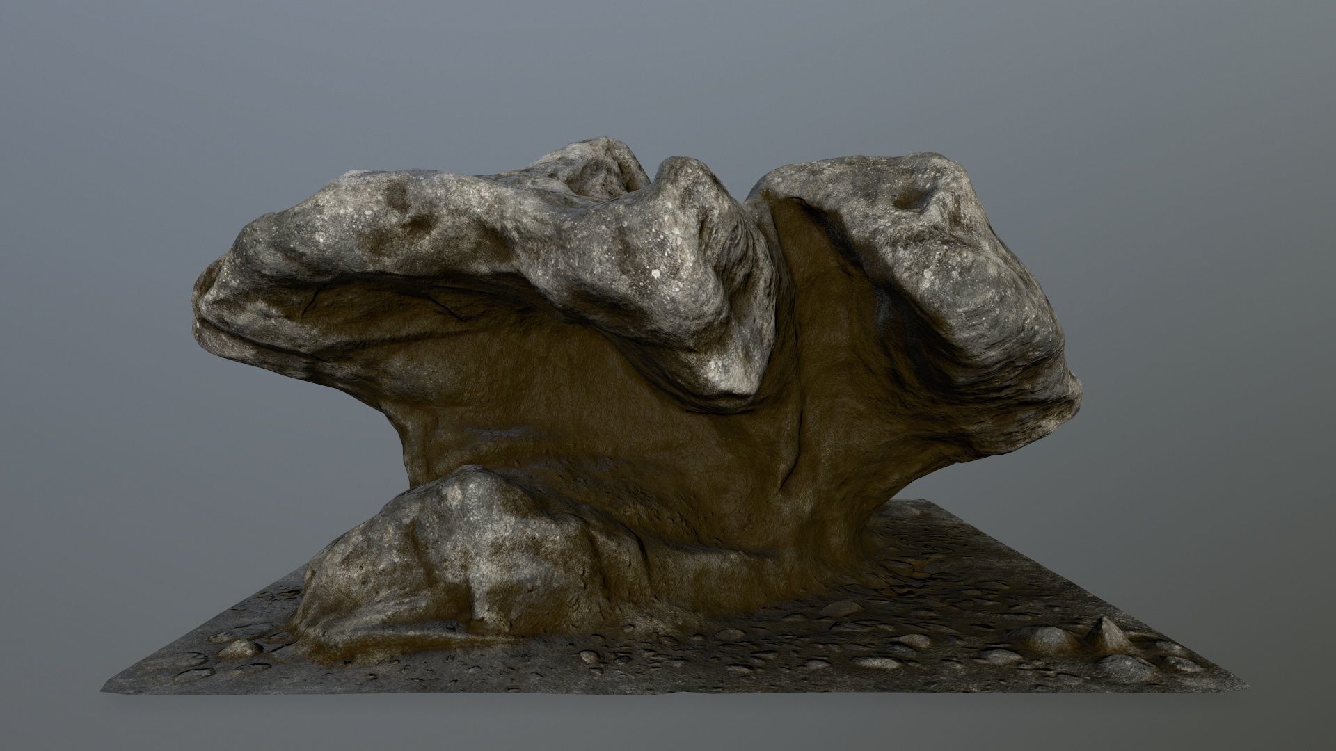 rocks tree stump Low-poly 3D model_6