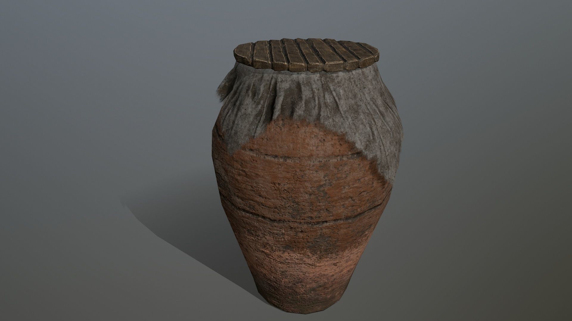 old vase set Low-poly 3D model_5