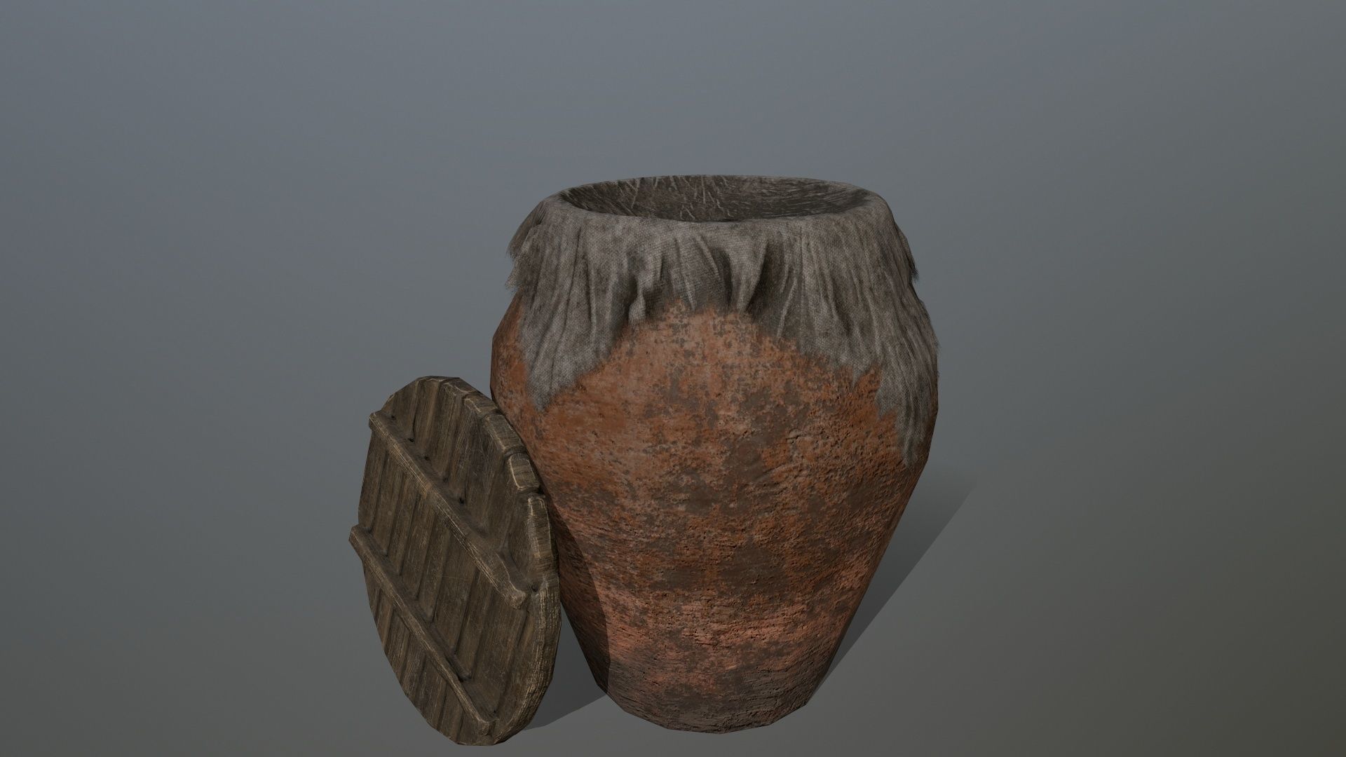 old vase set Low-poly 3D model_3