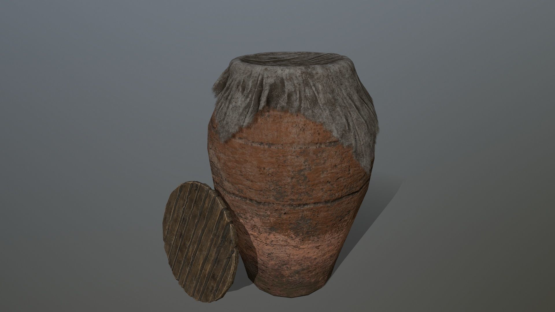 old vase set Low-poly 3D model_6