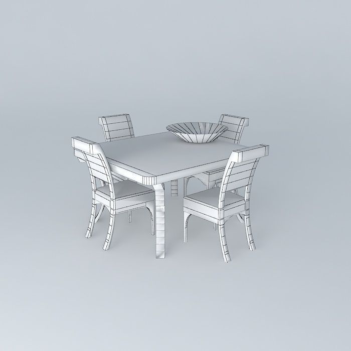 Dining Table Free 3D model_4