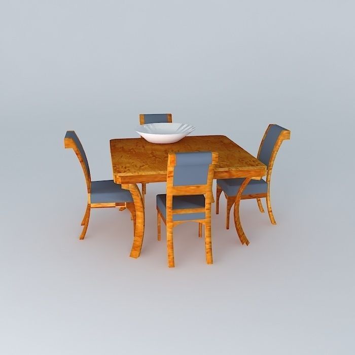 Dining Table Free 3D model_2