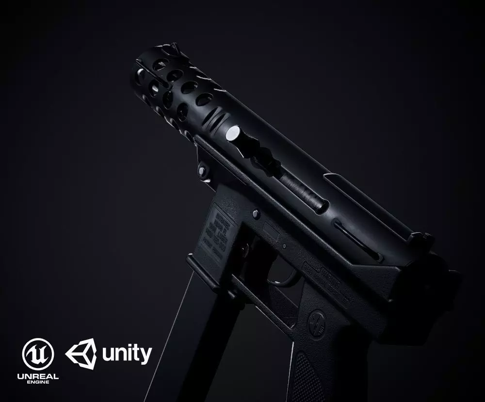 TEC-9 PBR gun Low-poly 3D model