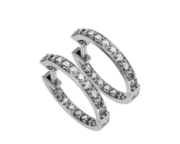 Classic round earrings 3D print model