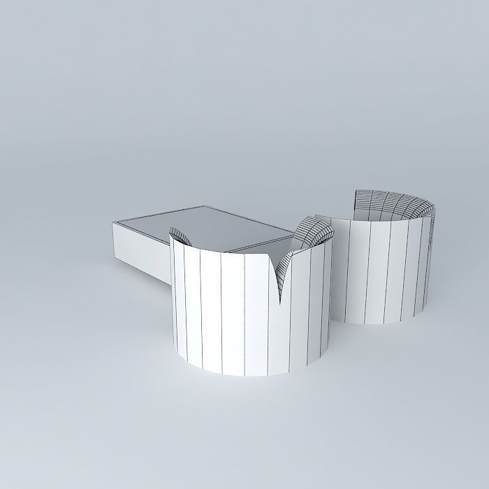 Armchairs and a coffee table Free 3D model_3