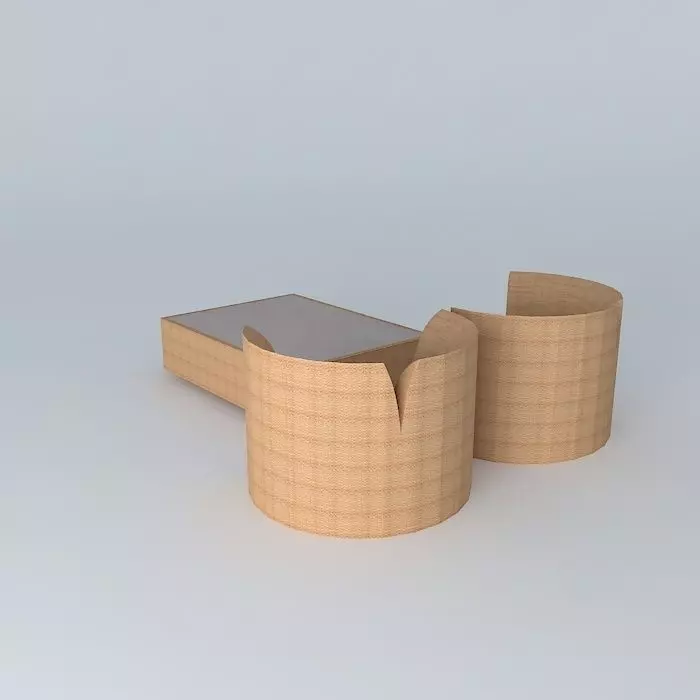 Armchairs and a coffee table Free 3D model_0
