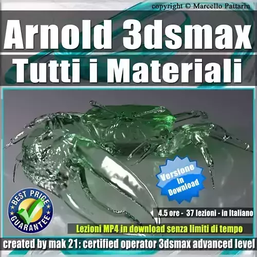 Arnold Tutti i Materiali 3ds max Tutorial MP4 3D model