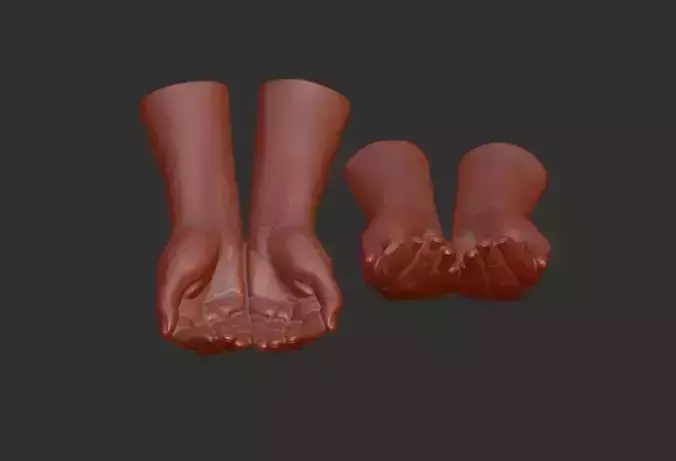 human hands carry 3D model