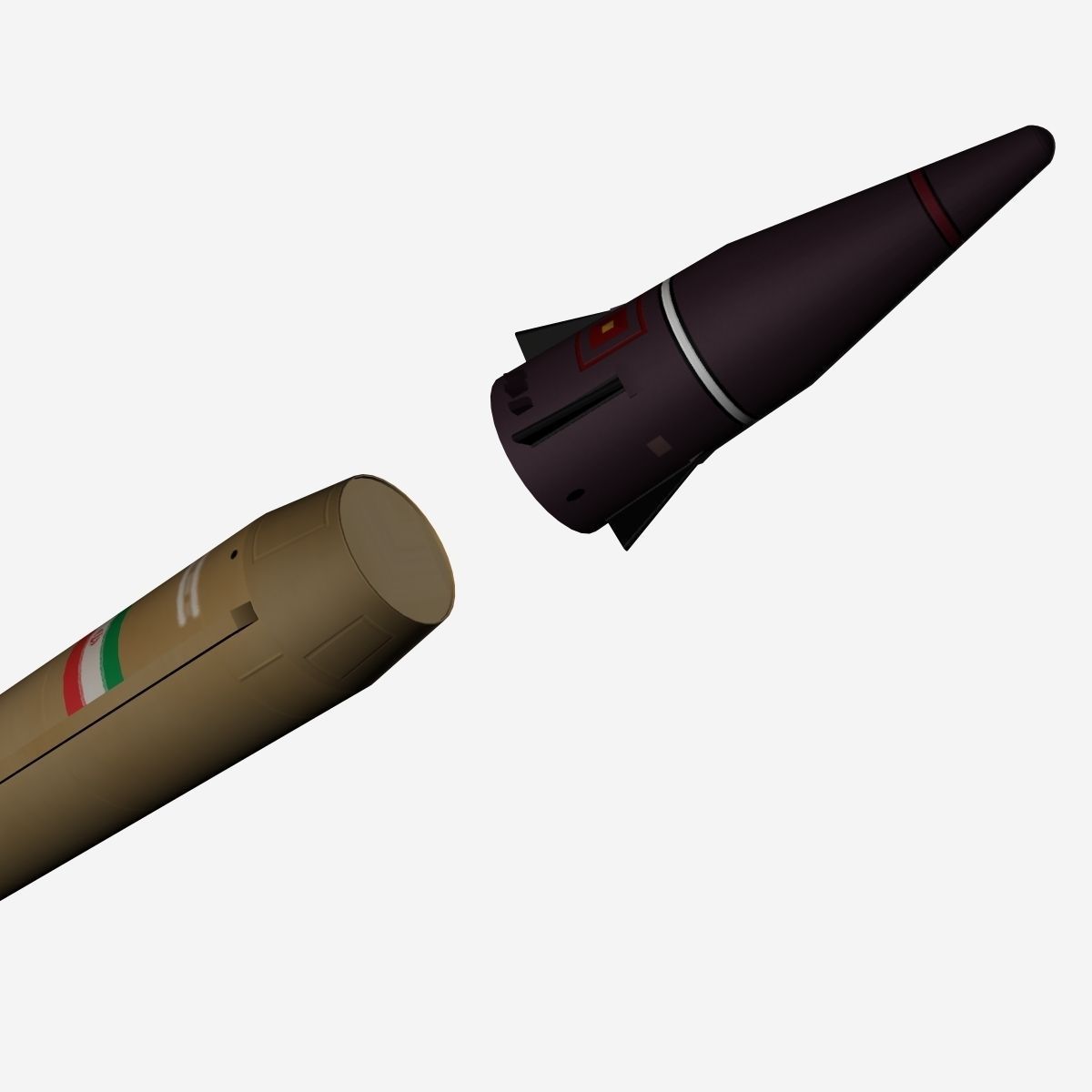 Emad Ballistic Missile 3D model_9