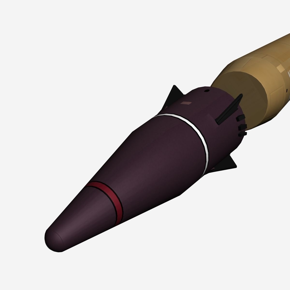 Emad Ballistic Missile 3D model_5