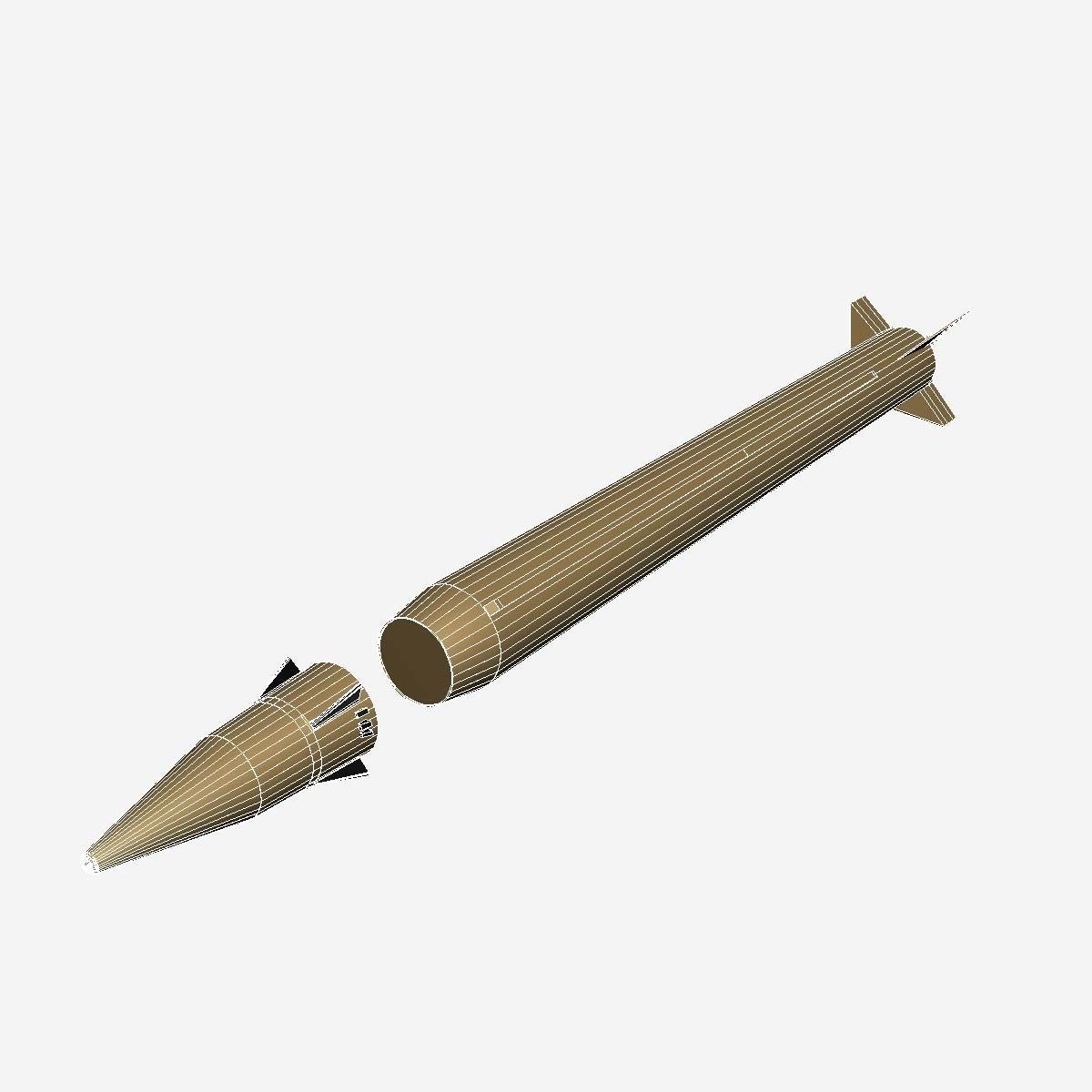 Emad Ballistic Missile 3D model_10
