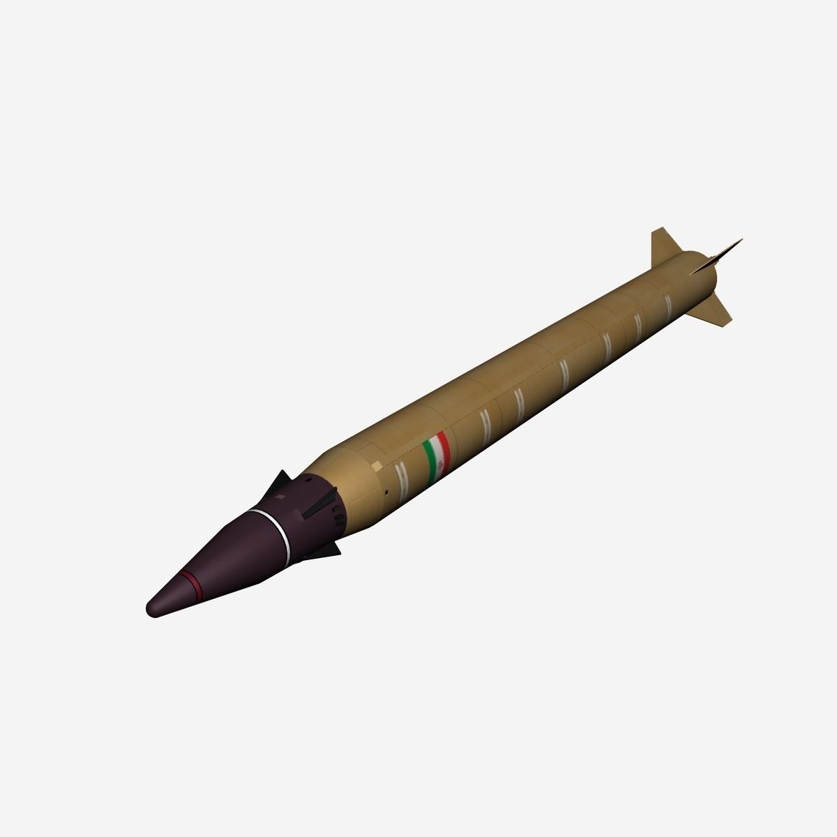Emad Ballistic Missile 3D model_3