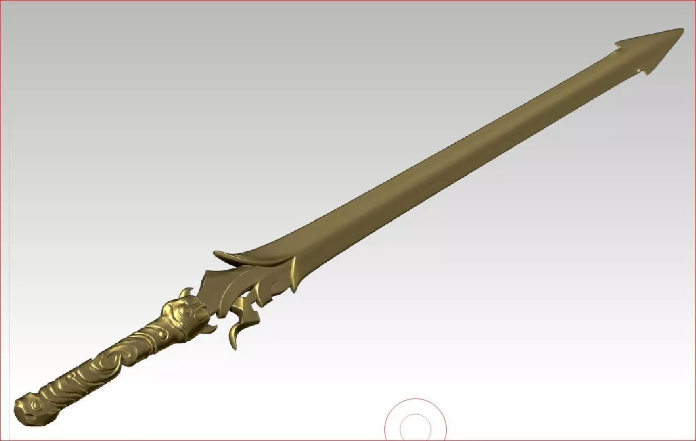 the sword golden 3D model_0