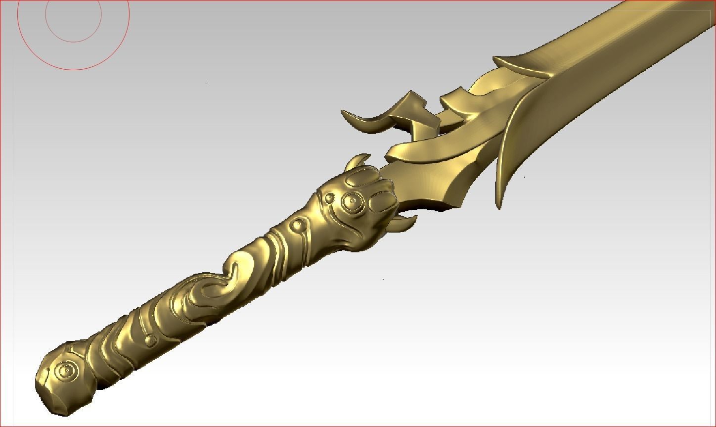 the sword golden 3D model_1