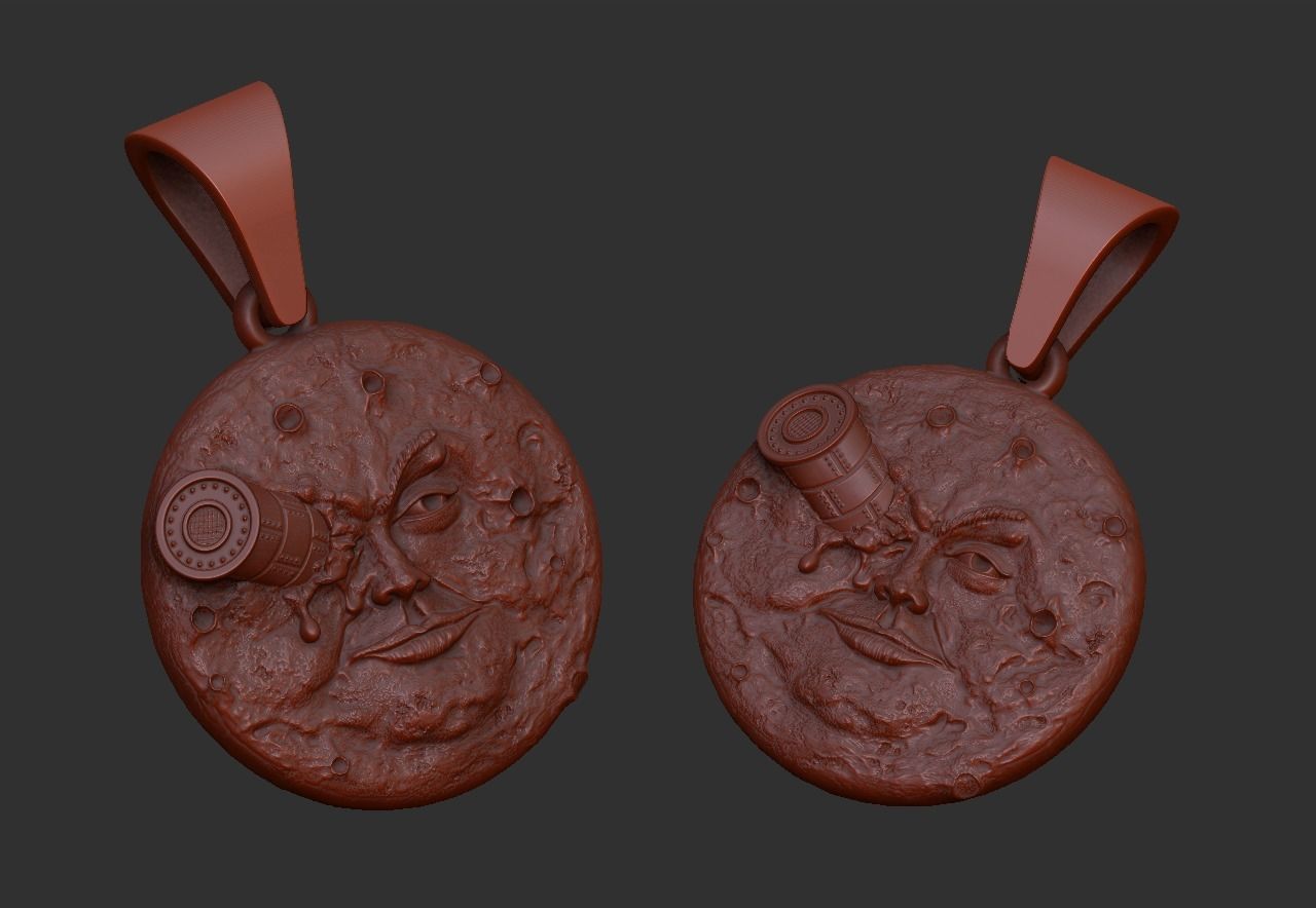 Moon Voyage Brooch And Pendant 3D print model_16