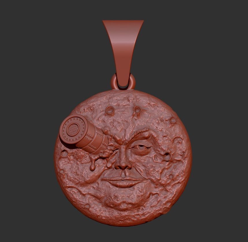 Moon Voyage Brooch And Pendant 3D print model_15