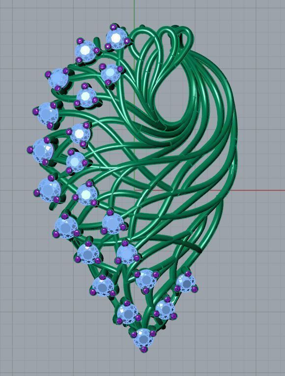 Alder Root Pendant 3D print model_6