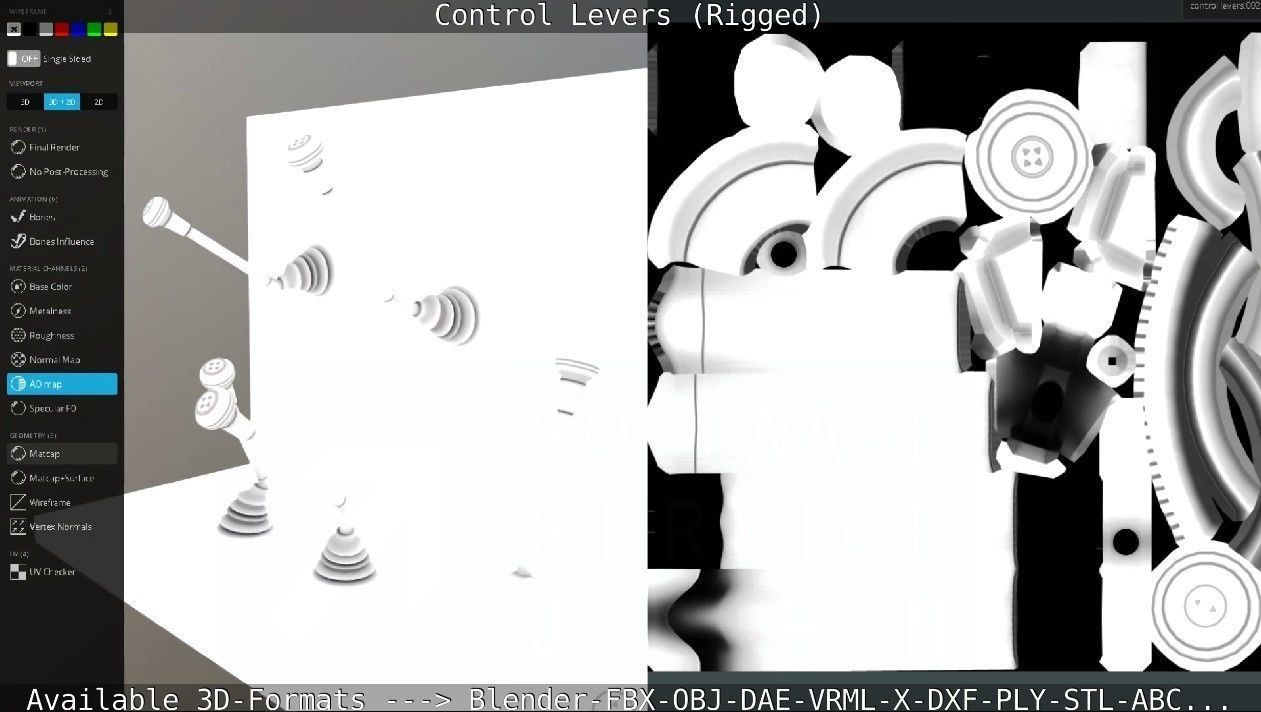 Control Levers - Rigged - Low-poly 3D model_81