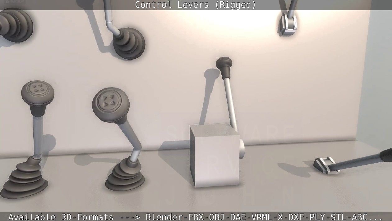 Control Levers - Rigged - Low-poly 3D model_59