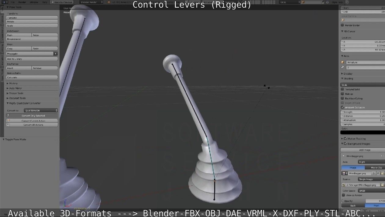 Control Levers - Rigged - Low-poly 3D model_37
