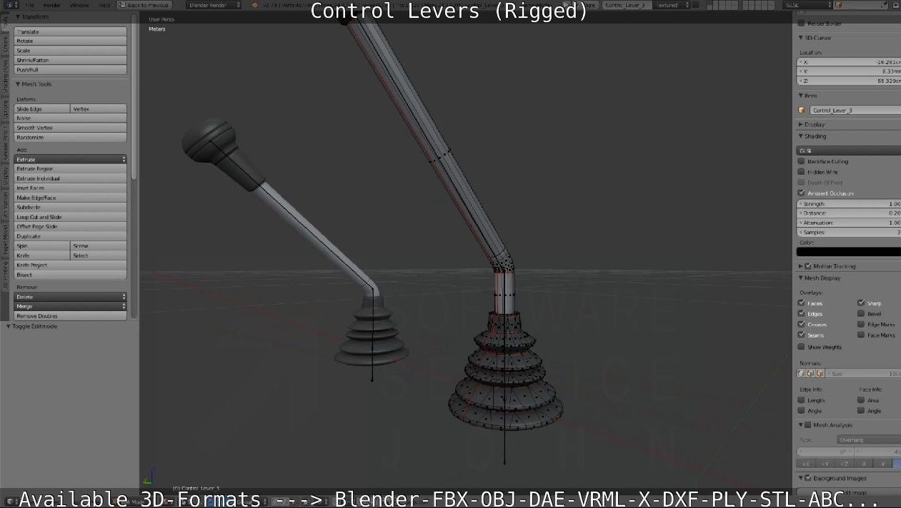 Control Levers - Rigged - Low-poly 3D model_21