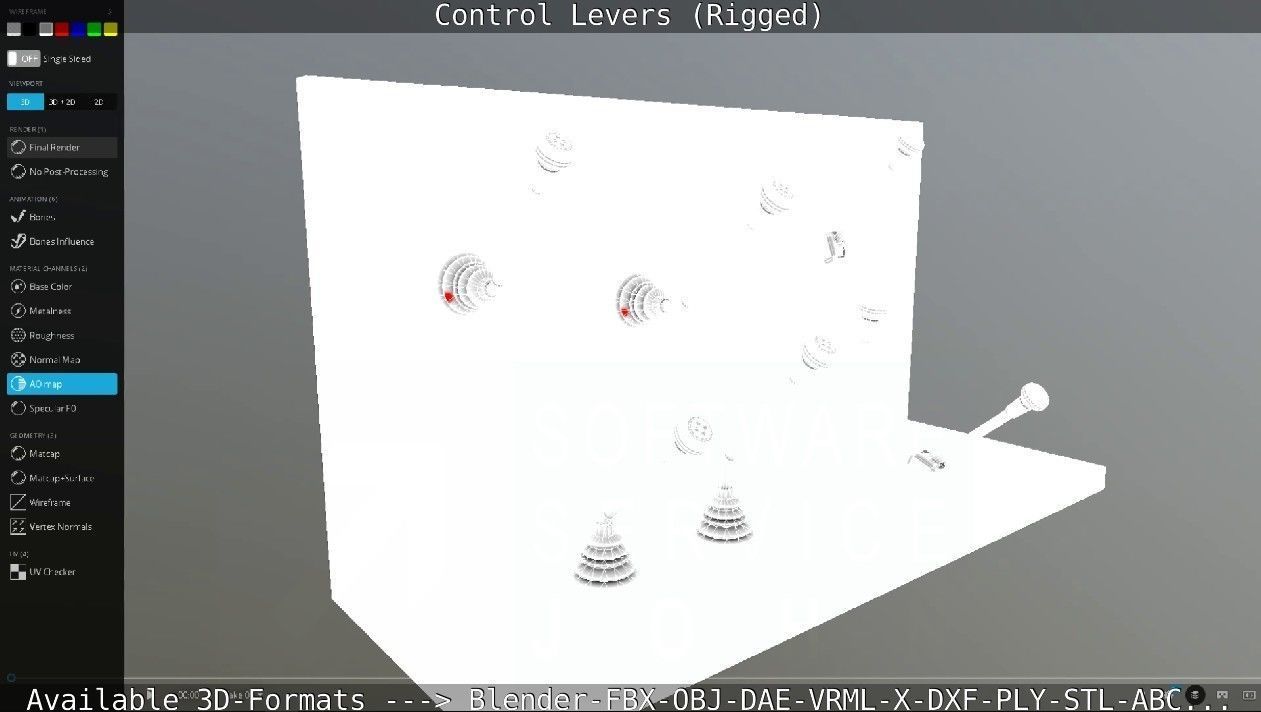 Control Levers - Rigged - Low-poly 3D model_85
