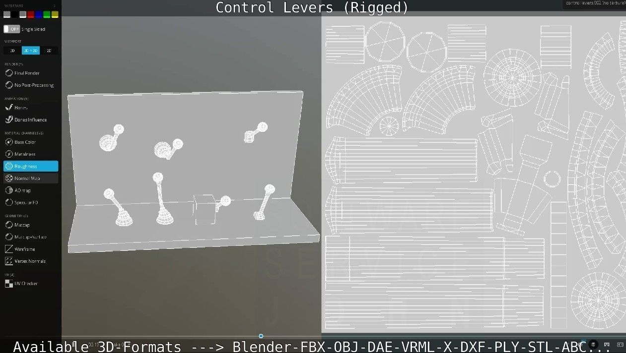Control Levers - Rigged - Low-poly 3D model_72