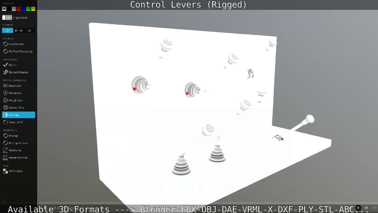 Control Levers - Rigged - Low-poly 3D model_84