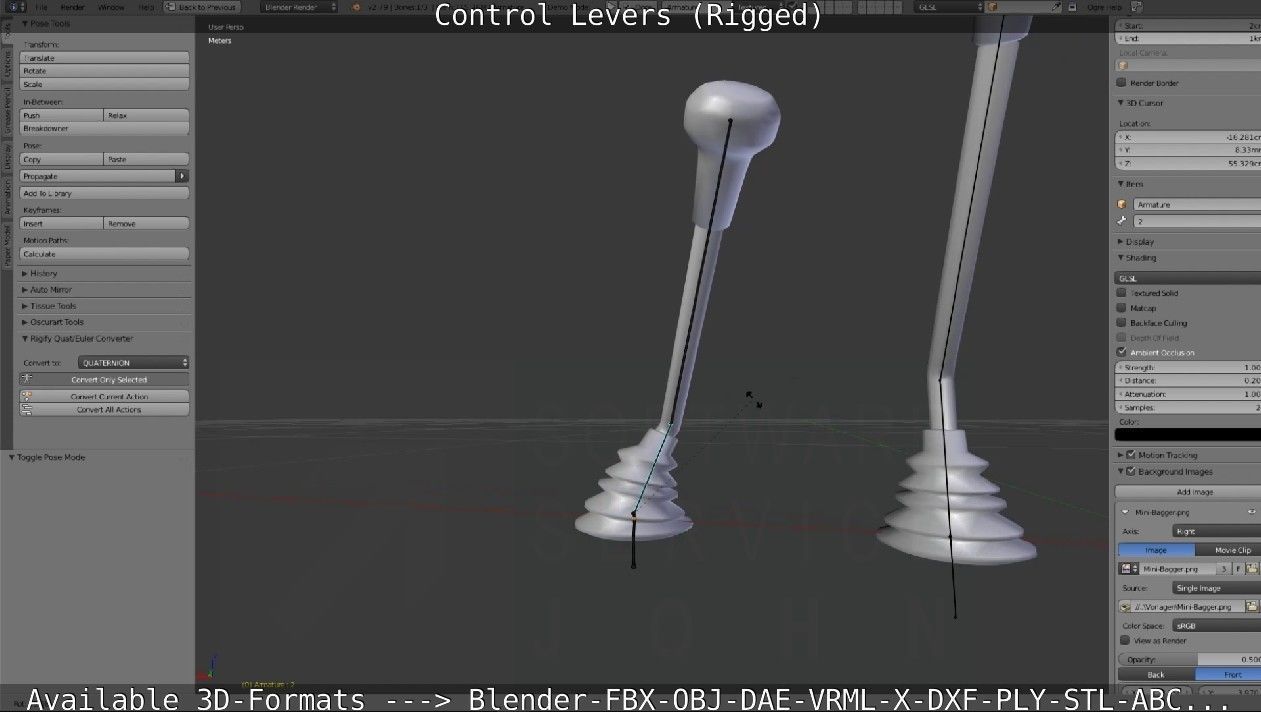 Control Levers - Rigged - Low-poly 3D model_36