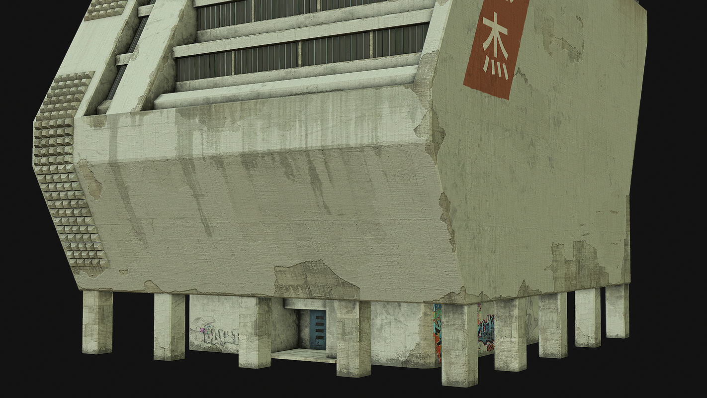 Sci Fi Building PBR Low-poly 3D model_9