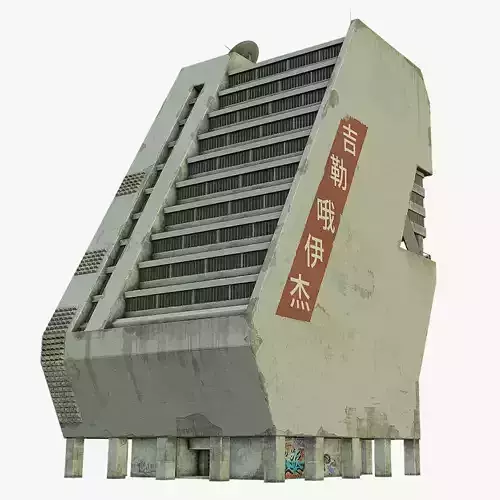 Sci Fi Building PBR Low-poly 3D model