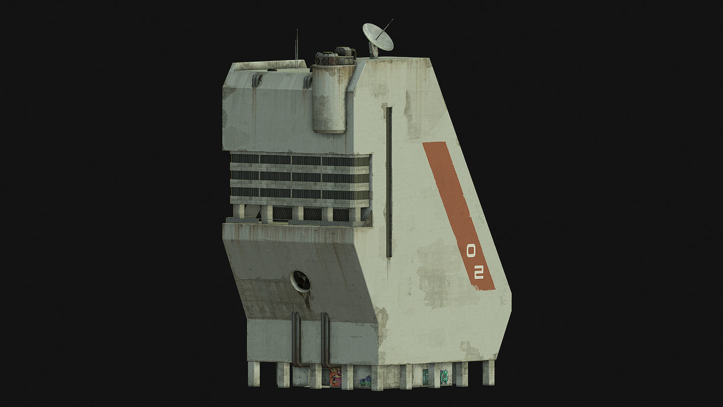 Sci Fi Building PBR Low-poly 3D model_5