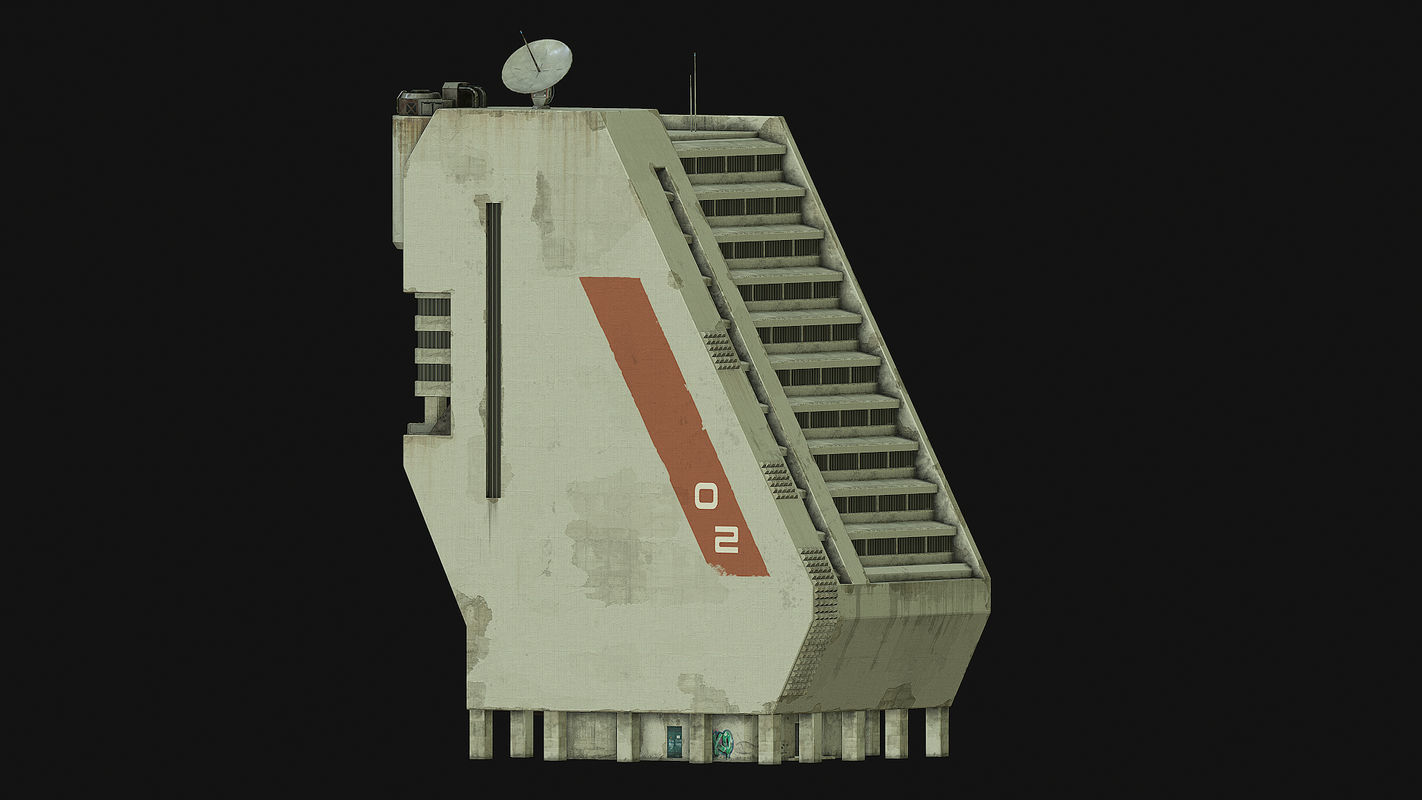Sci Fi Building PBR Low-poly 3D model_4